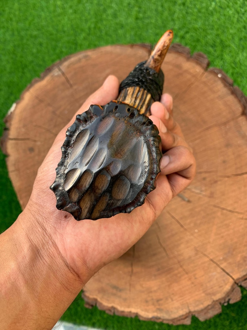 Handmade Damascus Steel Art Deer Antler Handle, Leather Sheath
Analyze listing