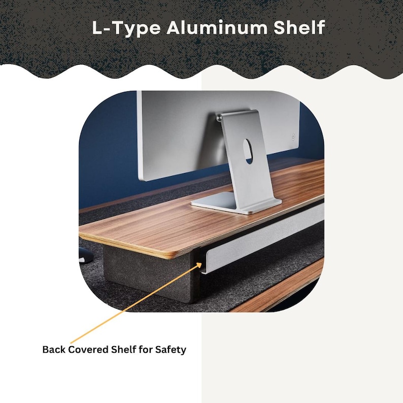 Deskvue 58", 46", 42", 36" DeskShelf | FULL LENGTH Undershelf | Dual Wooden Monitor Stand | Office Desk | Laptop Riser | All Inclusive Price
