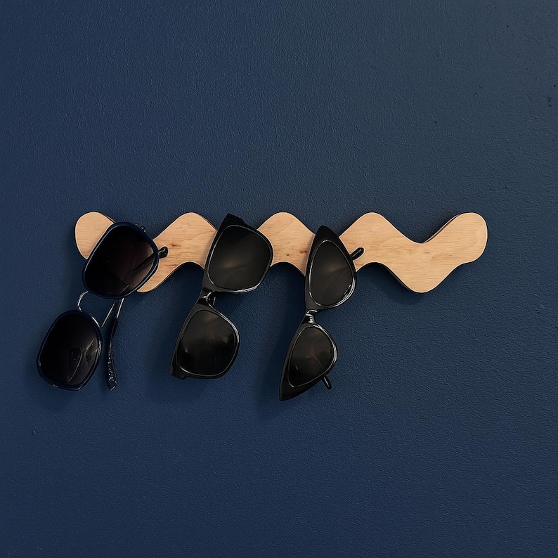 Sunglasses holder wall, Unique sunglasses rack, Wave glasses holder, Minimalist sunglasses display, Eyeglasses storages, Glasses organizer