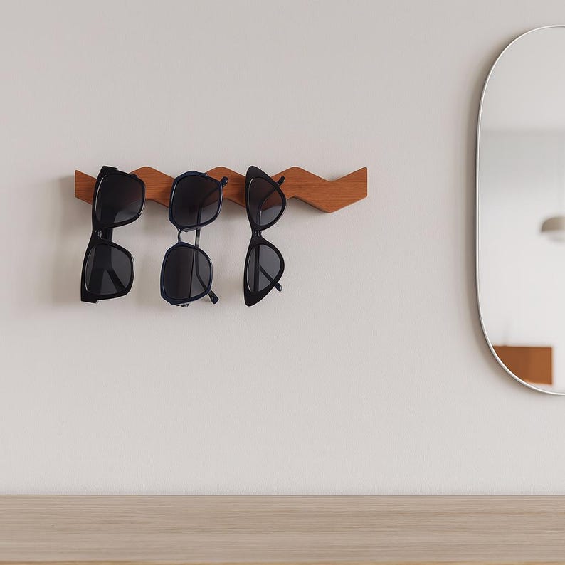 Sunglasses holder wall, Unique sunglasses rack, Wave glasses holder, Minimalist sunglasses display, Eyeglasses storages, Glasses organizer