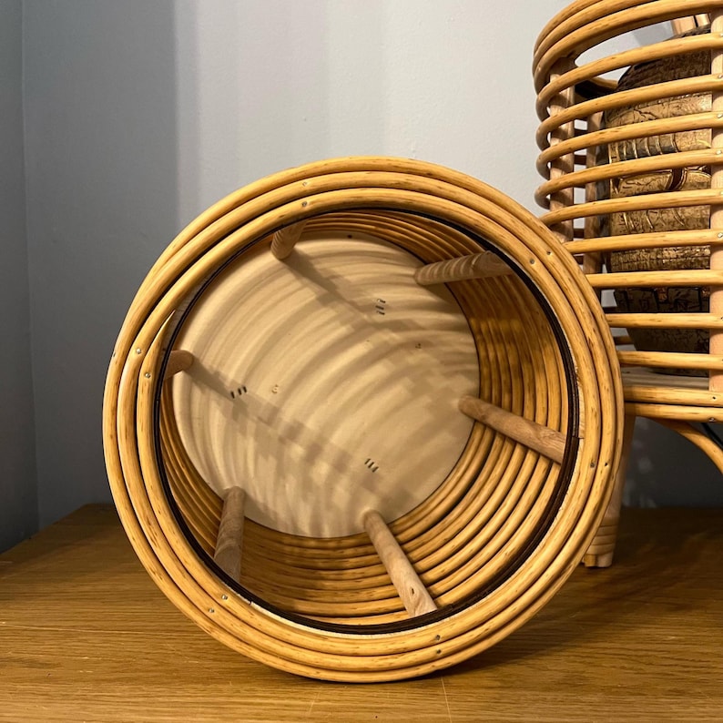 Handwoven Boho Rattan Plant Basket – Eco-Friendly Natural Bamboo Planter & Stand Basket for Plants, Home Decor, Housewarming Gift
