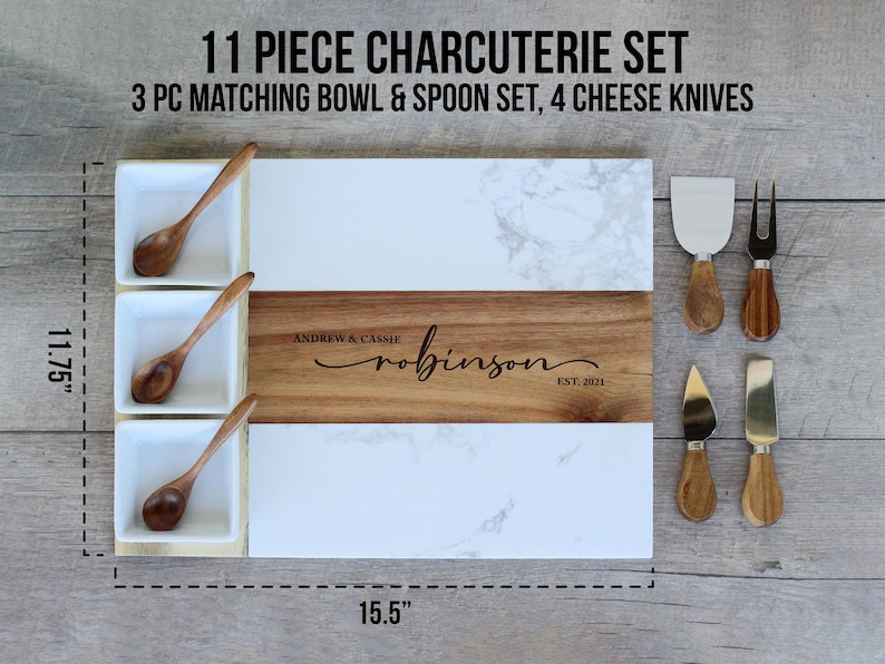 Marble wood charcuterie board, wedding gift, gift for couple, anniversary gift, housewarming gift, engagement gift, bridal shower gift
