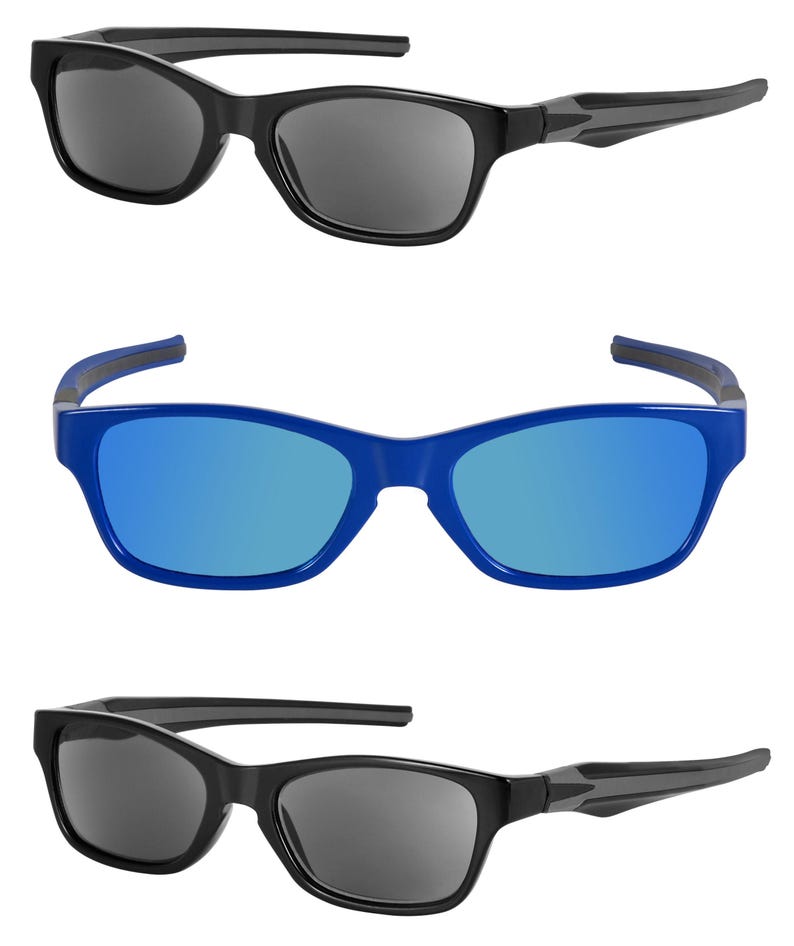 Reading Sunglasses with Full Reader Lens (No Bifocal) - 3 Pair of Lightweight UV400 Sun Readers, Unisex Wrap Frame