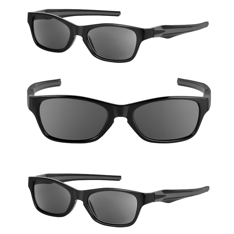 Reading Sunglasses with Full Reader Lens (No Bifocal) - 3 Pair of Lightweight UV400 Sun Readers, Unisex Wrap Frame