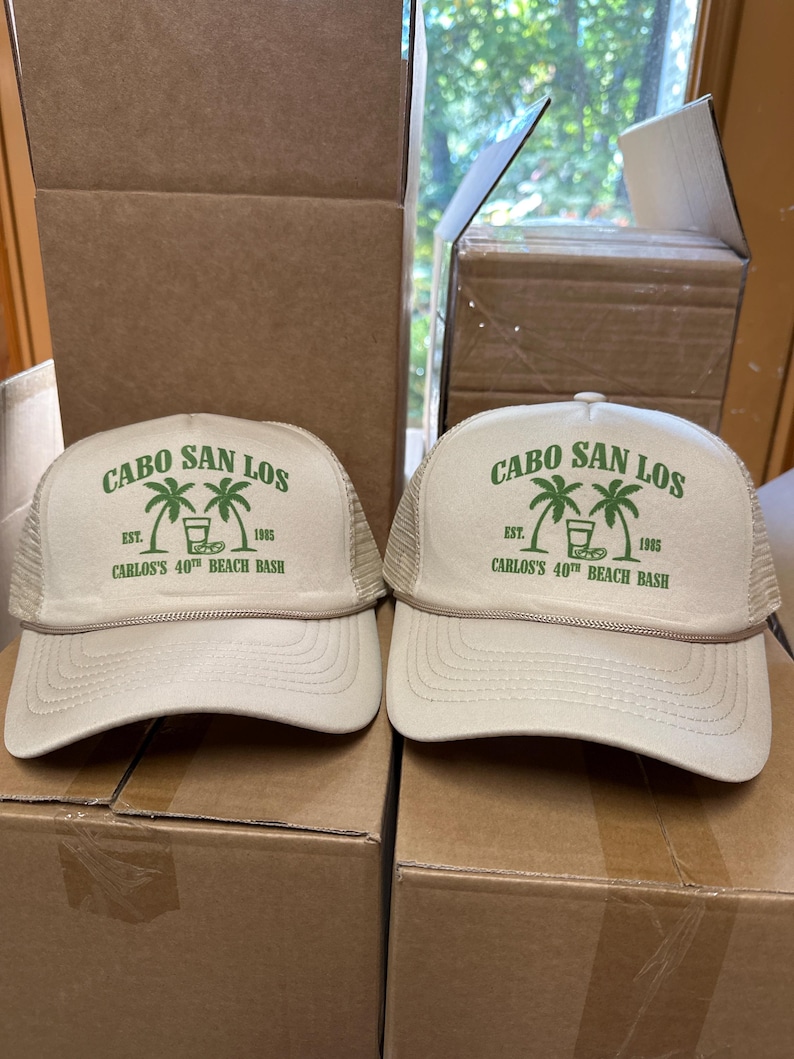 Birthday Club Trucker Hats | beach Birthday Hat | Beach Bachelorette or Birthday party favors | 30 40 50 60 Birthday hats
Analyze listing