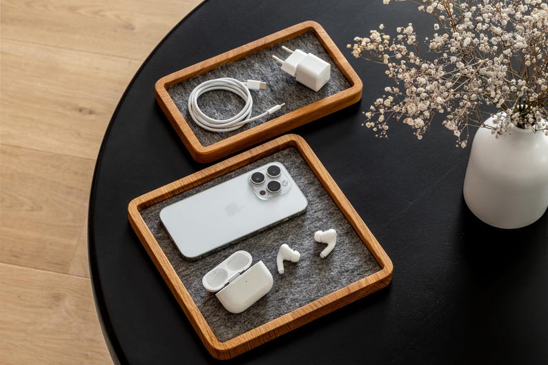 Wooden Catch All Tray | Desk Storage for Office Organization | Custom Desk Organizer | Valet Tray for Home Office | Wood Desk Accessories
Analyze listing