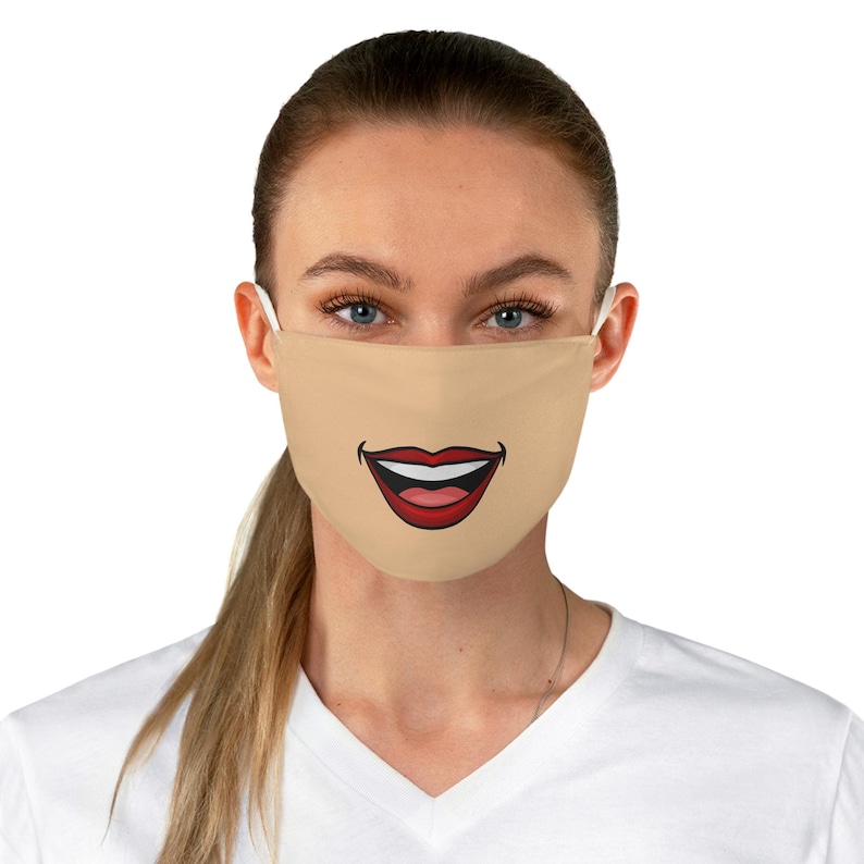 Smiling Lips Face Mask For Political Protest Anonymous Face Cover Anti Facial Recognition Adjustable Funny Protect Identity Face Mask Light