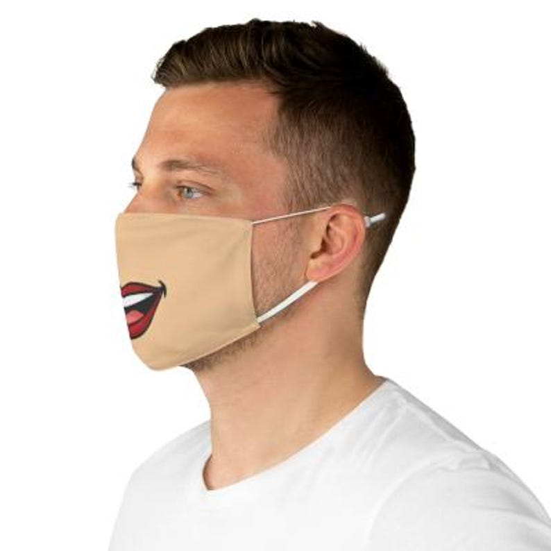 Smiling Lips Face Mask For Political Protest Anonymous Face Cover Anti Facial Recognition Adjustable Funny Protect Identity Face Mask Light