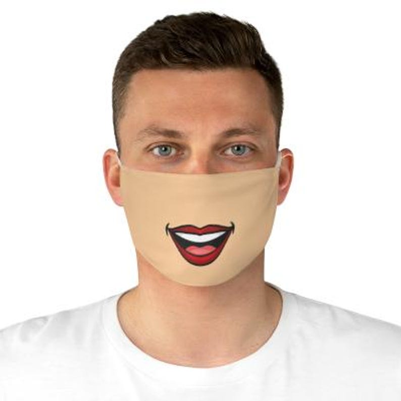 Smiling Lips Face Mask For Political Protest Anonymous Face Cover Anti Facial Recognition Adjustable Funny Protect Identity Face Mask Light