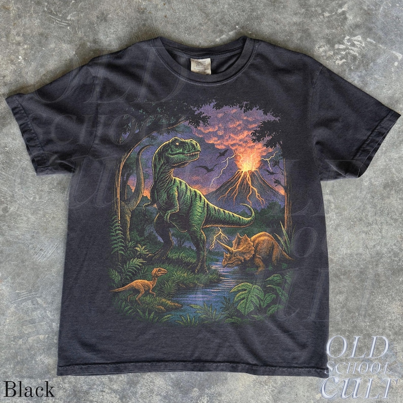 Vintage Jurassic Dinosaur 90s Graphic T-Shirt, Retro T-Rex & Triceratops Shirt, 90s Prehistoric Graphic Tee, Dino Top, Nostalgia Nature Gift