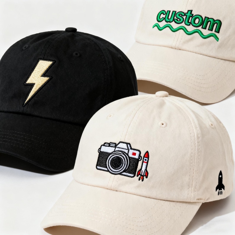 Custom Embroidered 3D Text Hat，Embroidery Logo Baseball Hat,Party Hats,Gift for Dad Mom Him Her Boyfriend,Bride Hat,unisex cotton dad hats
Analyze listing