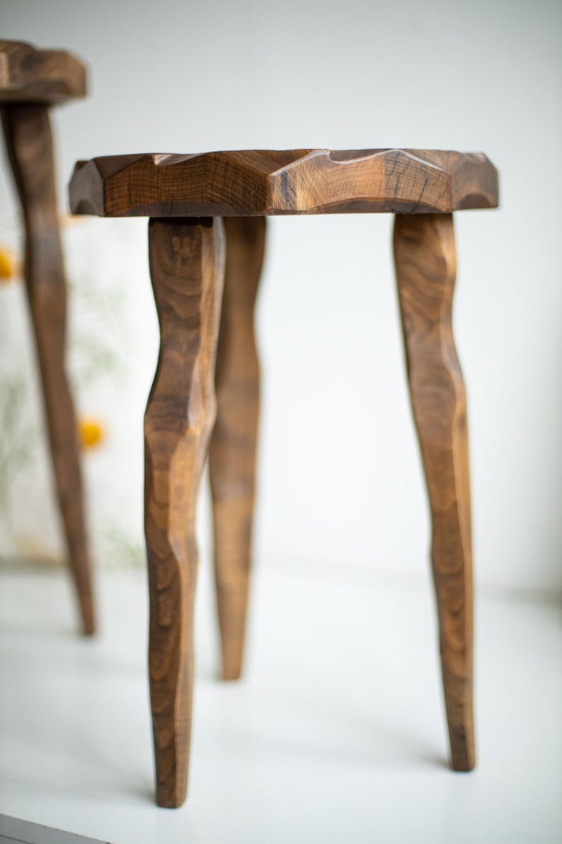 Wood Plant Stand Tripod Stool, Bathtub Side Table, Small End Table