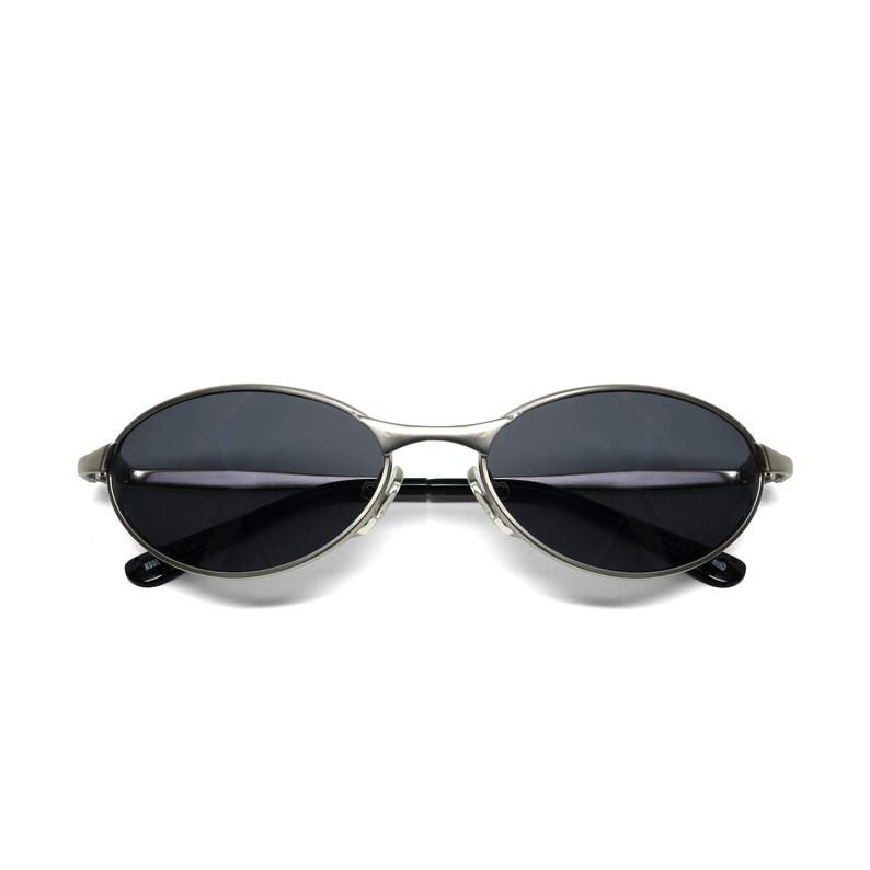 True Vintage 90s Oval Wire Metal Grey/Black Deadstock Sunglasses