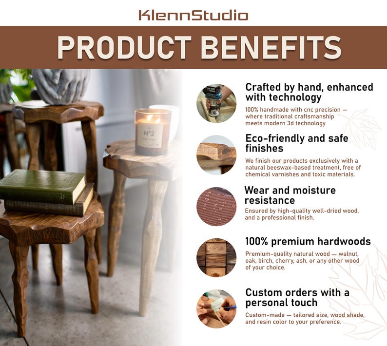 Wood Plant Stand Tripod Stool, Bathtub Side Table, Small End Table