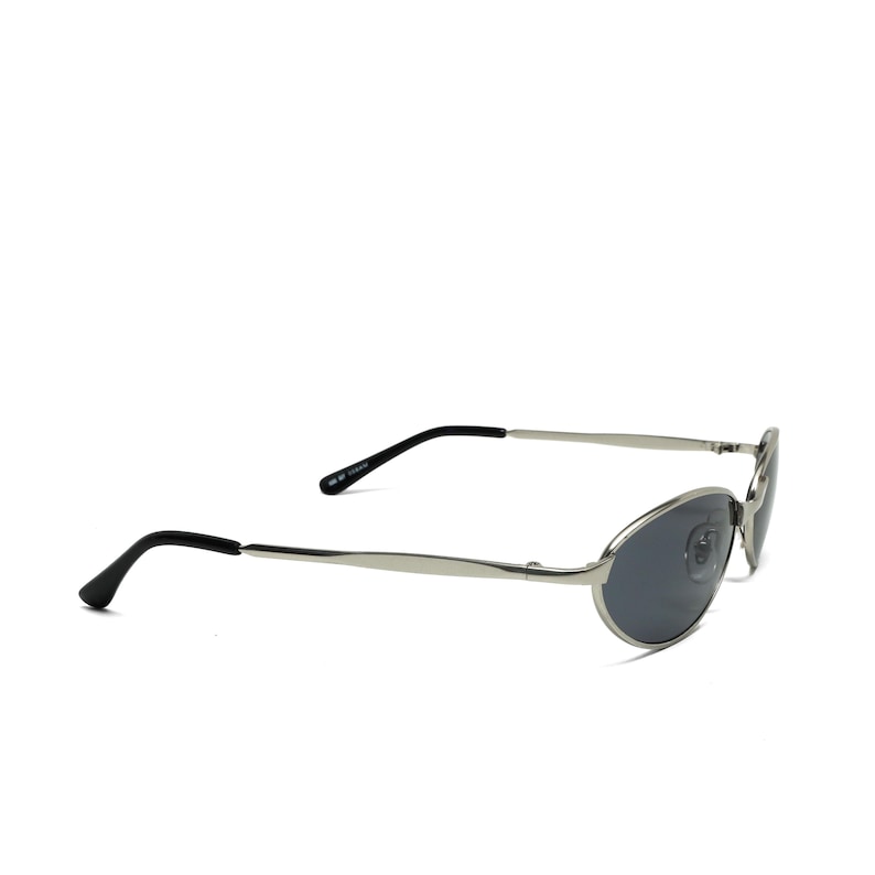True Vintage 90s Oval Wire Metal Grey/Black Deadstock Sunglasses