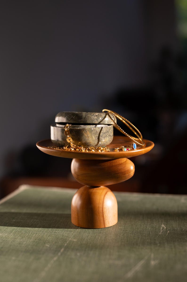 Classic Mini Plant Stand, Mid-century Modern, Indoor Solid Teak Wood Handmade Home Decor, Jewelry Dish, Catch All