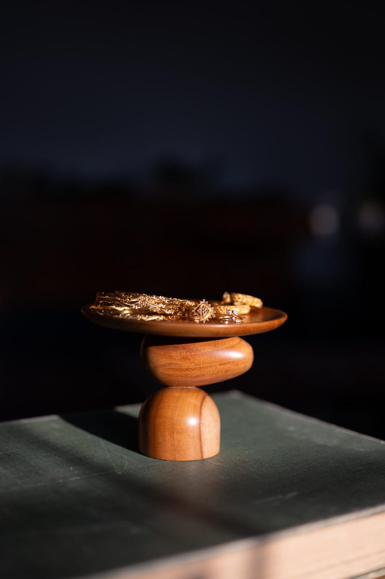 Classic Mini Plant Stand, Mid-century Modern, Indoor Solid Teak Wood Handmade Home Decor, Jewelry Dish, Catch All