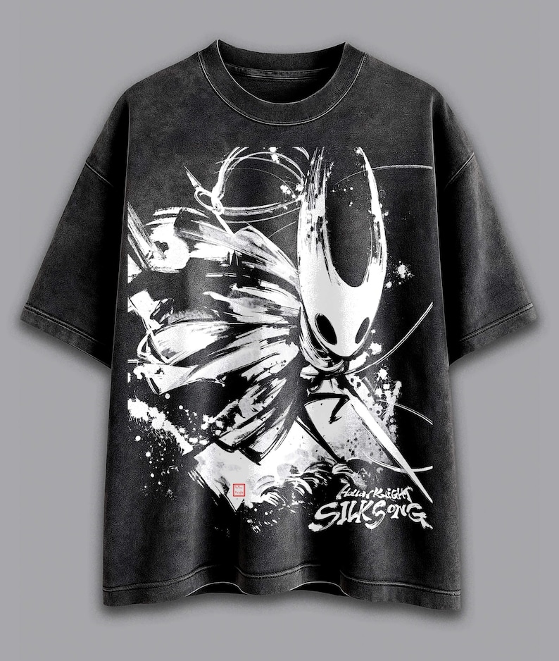 Bleached Art Hollow Knight Silksong Hoodie, Retro Acid Wash Gamer Sweatshirt, Silksong T Shirt, Hollow Knight Sweatshirt, Unisex Game Shirt.