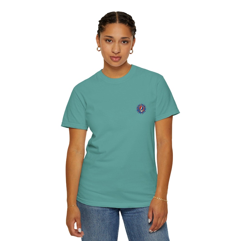 Grateful Dead Sun Shirt | Steal Your Face Mini Chest Tee | Comfort Colors