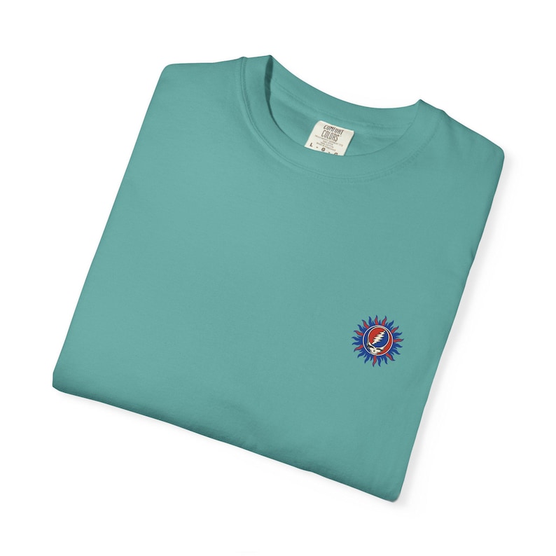 Grateful Dead Sun Shirt | Steal Your Face Mini Chest Tee | Comfort Colors