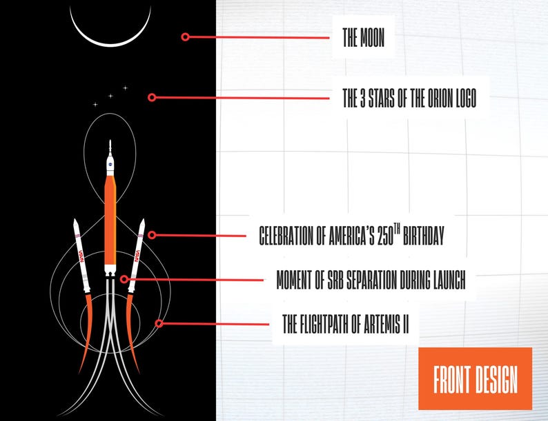 NASA Artemis II SLS Launch T-Shirt: Space Moon Mission Tee