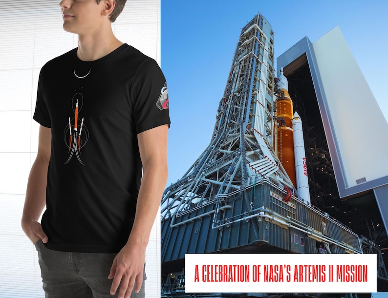 NASA Artemis II SLS Launch T-Shirt: Space Moon Mission Tee