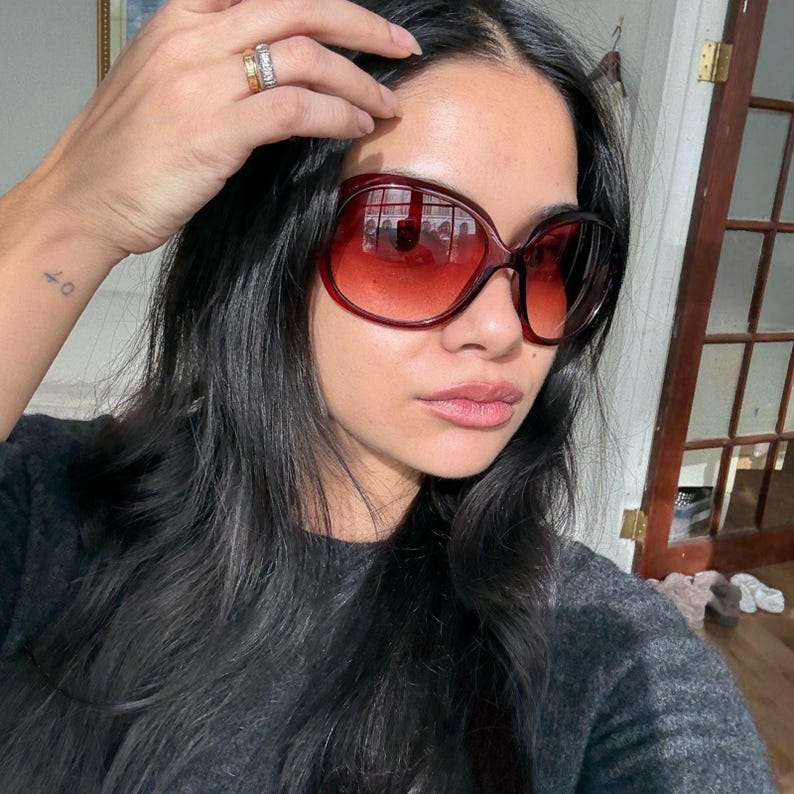 Oversized Brown Gradient Sunglasses Retro Butterfly Frame Tortoiseshell Look Y2K 2000s Minimal Chic Statement Shades