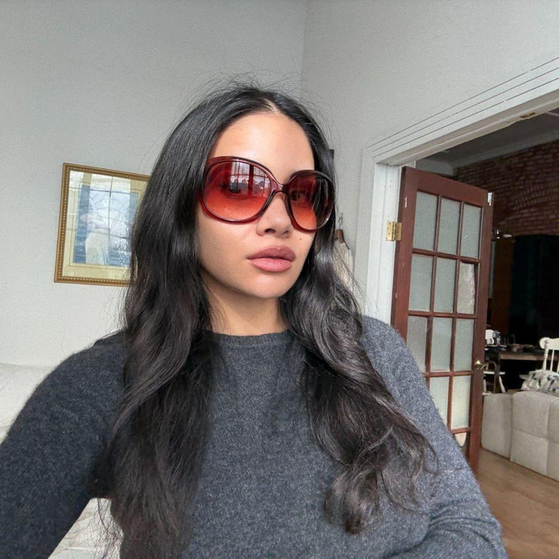 Oversized Brown Gradient Sunglasses Retro Butterfly Frame Tortoiseshell Look Y2K 2000s Minimal Chic Statement Shades