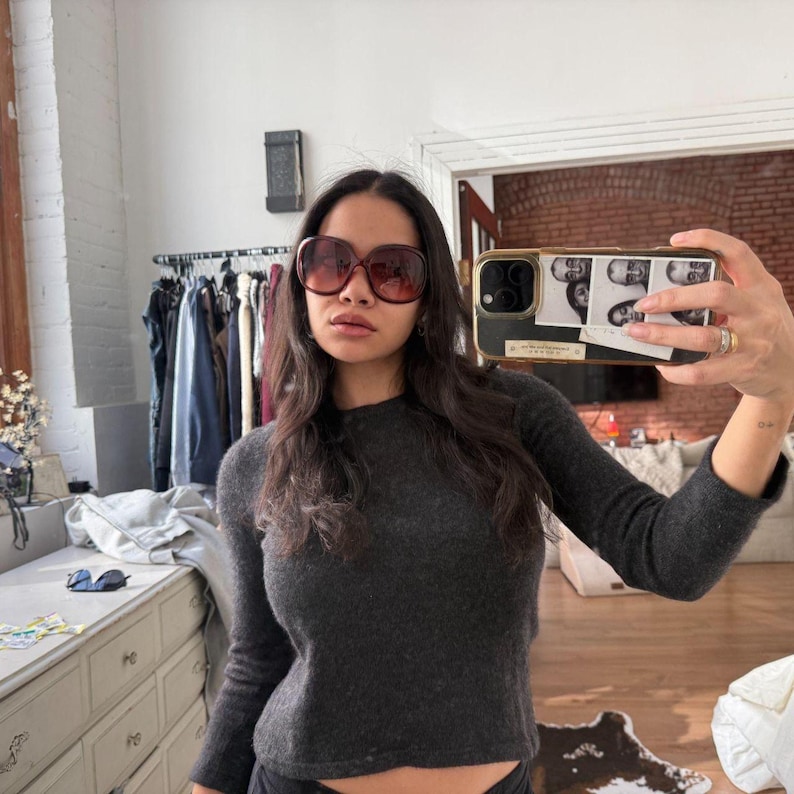 Oversized Brown Gradient Sunglasses Retro Butterfly Frame Tortoiseshell Look Y2K 2000s Minimal Chic Statement Shades