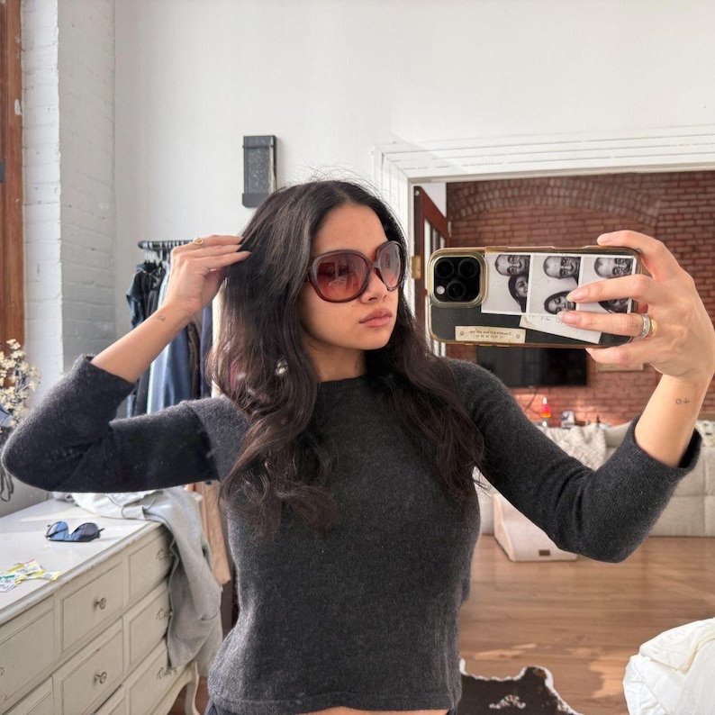 Oversized Brown Gradient Sunglasses Retro Butterfly Frame Tortoiseshell Look Y2K 2000s Minimal Chic Statement Shades