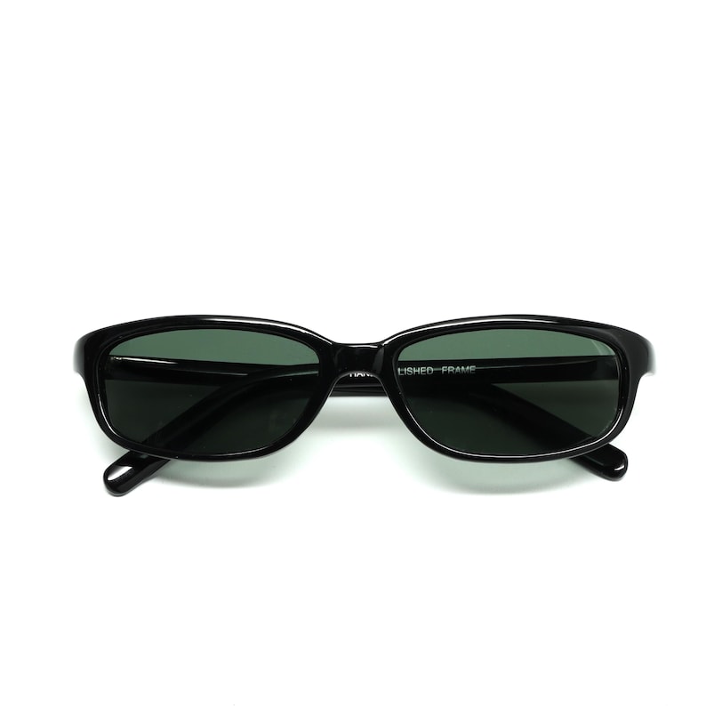 90s Deadstock Black Rectangle Mod Authentic Vintage Sunglasses