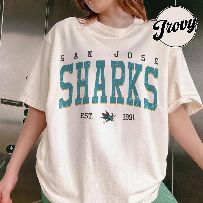 Vintage 90s San Jose Sharks Est 1991 Ice Hockey Comfort Colors Pepper Sweatshirt, Retro San Jose Hockey Crewneck Hockey 14126OS32