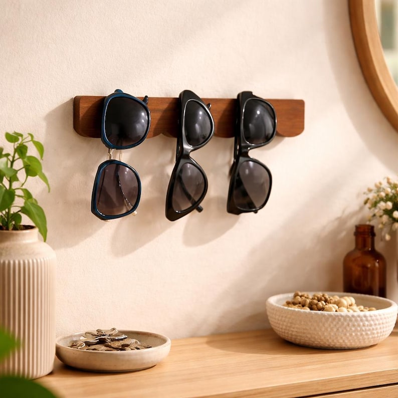 Sunglasses holder wall, Unique sunglasses rack, Wave glasses holder, Minimalist sunglasses display, Eyeglasses storages, Glasses organizer