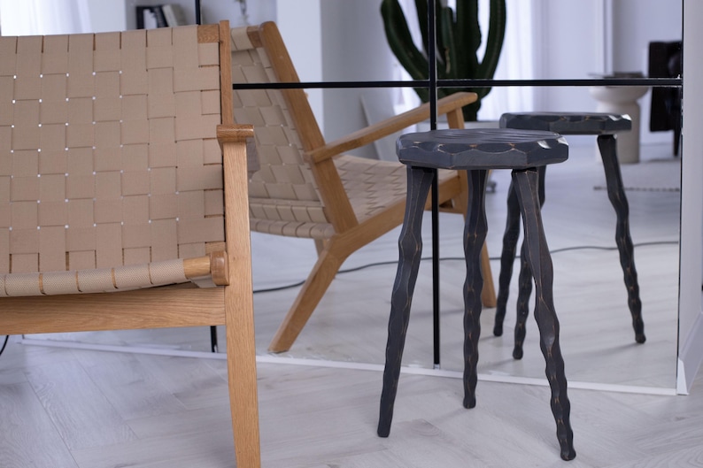 Wood Plant Stand Tripod Stool, Bathtub Side Table, Small End Table