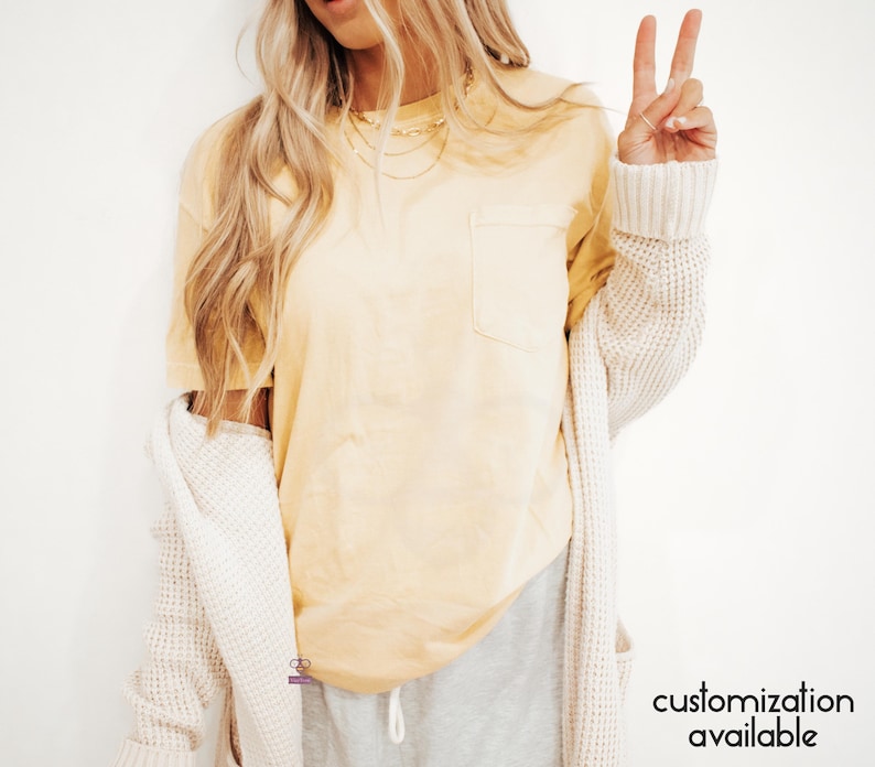 Comfort Colors&reg; Pocket Shirt, Blank Shirts, Personalizable T-Shirts, Trendy Unisex Custom T-shirts, Women Shirts, Men Tee