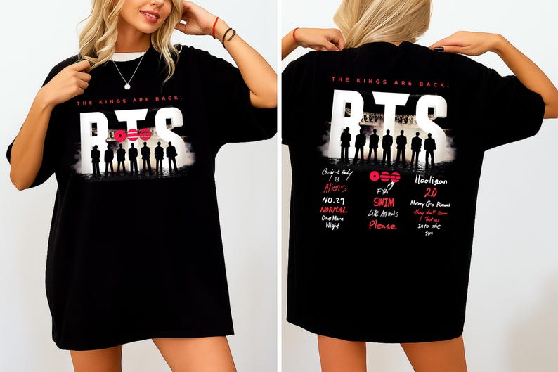 BTS Arirang Tracklist The Kings Are Back Shirt, Bangtan 2026 Album Songs Concert Tee, Merch Gift for Kpop Fan