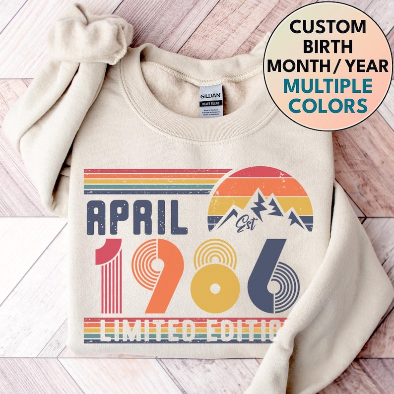 1986 Retro Birthday Sweatshirt &ndash; Vintage 40th Birthday Gift &ndash; Unisex T-Shirt for Men & Women &ndash; Classic 90s Style Party Anniversary Outfit