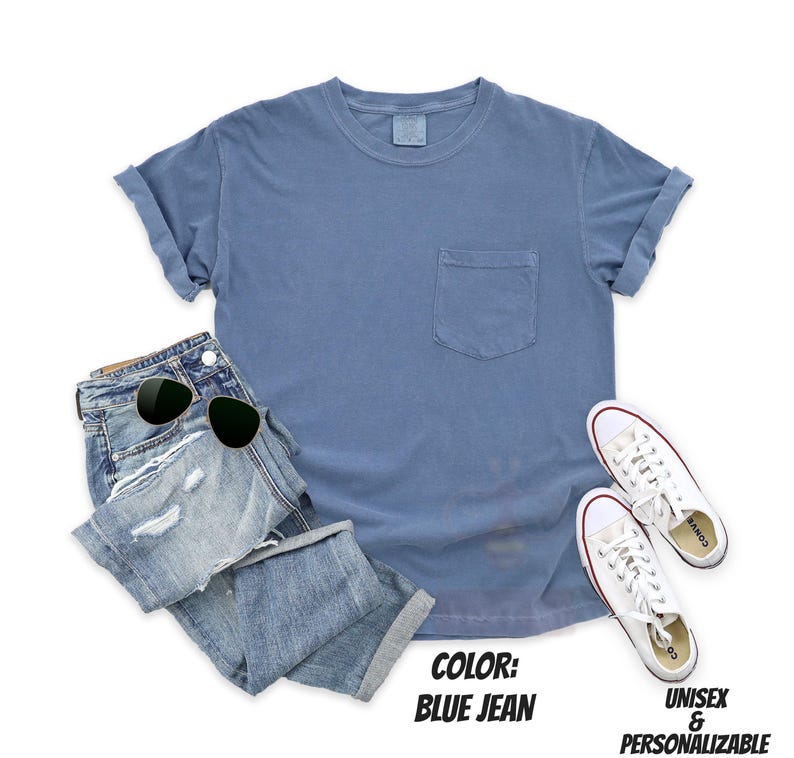 Comfort Colors&reg; Pocket Shirt, Blank Shirts, Personalizable T-Shirts, Trendy Unisex Custom T-shirts, Women Shirts, Men Tee