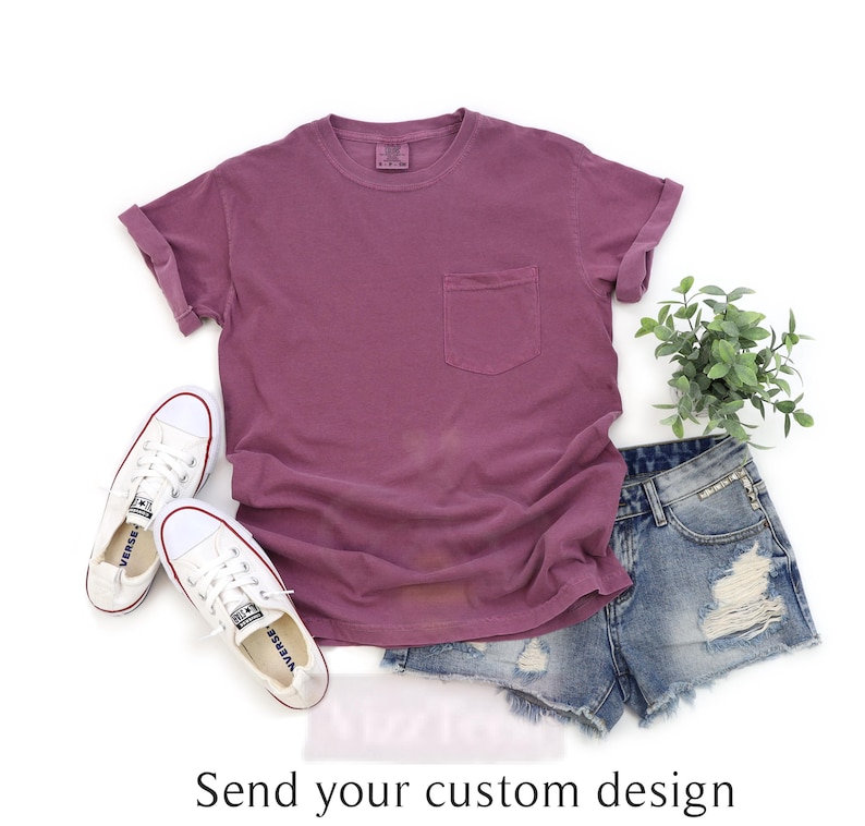 Comfort Colors&reg; Pocket Shirt, Blank Shirts, Personalizable T-Shirts, Trendy Unisex Custom T-shirts, Women Shirts, Men Tee