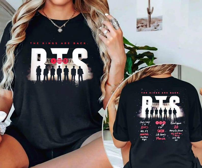 BTS Arirang Tracklist The Kings Are Back Shirt, Bangtan 2026 Album Songs Concert Tee, Merch Gift for Kpop Fan