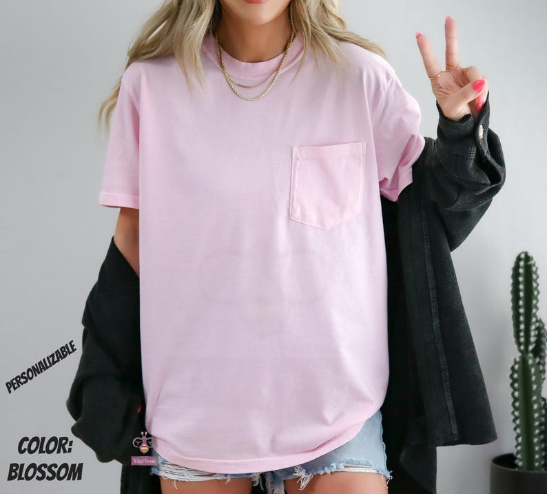 Comfort Colors&reg; Pocket Shirt, Blank Shirts, Personalizable T-Shirts, Trendy Unisex Custom T-shirts, Women Shirts, Men Tee