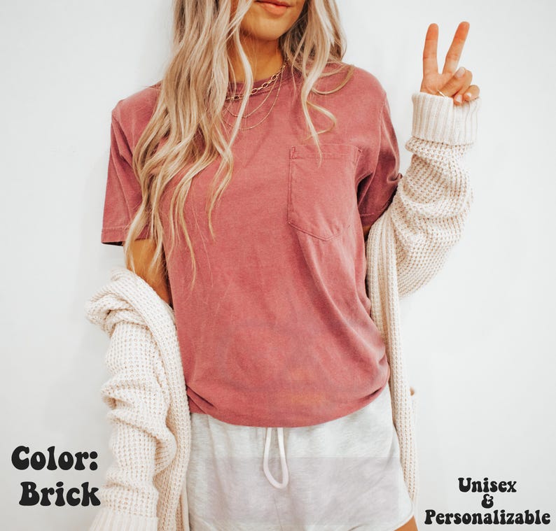 Comfort Colors&reg; Pocket Shirt, Blank Shirts, Personalizable T-Shirts, Trendy Unisex Custom T-shirts, Women Shirts, Men Tee